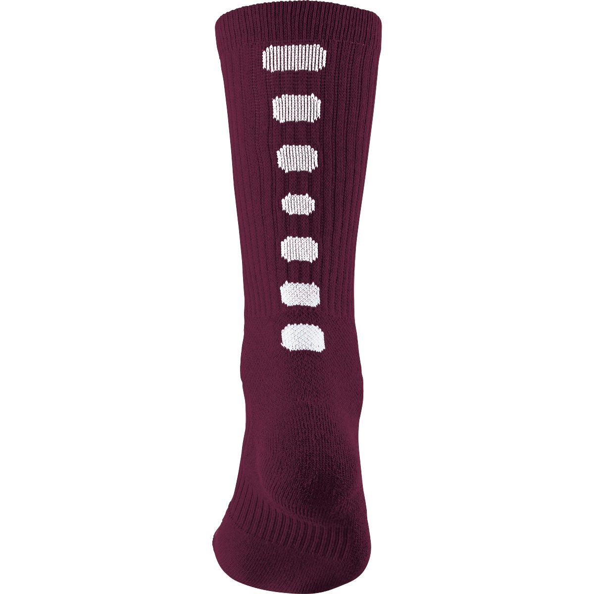 Augusta Sportswear Color Block Crew Sock in Maroon/White  -Part of the Adult, Augusta-Products, Accessories-Socks product lines at KanaleyCreations.com