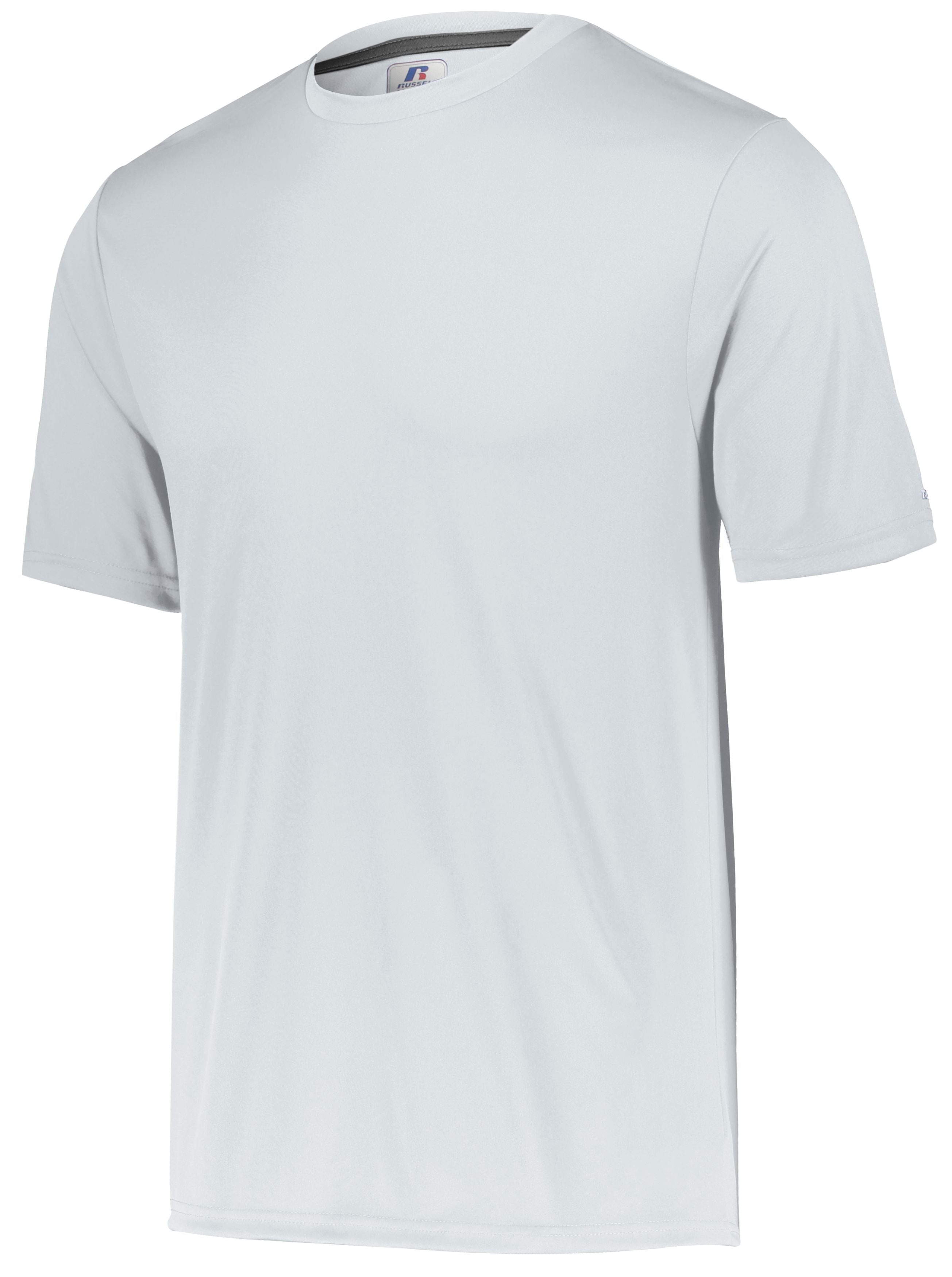 Russell Athletic Dri-Power Core Performance Tee in White  -Part of the Adult, Adult-Tee-Shirt, T-Shirts, Russell-Athletic-Products, Shirts product lines at KanaleyCreations.com