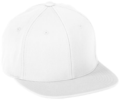 Augusta Sportswear Flexfit Flat Bill Cap in White  -Part of the Adult, Augusta-Products, Headwear, Headwear-Cap product lines at KanaleyCreations.com