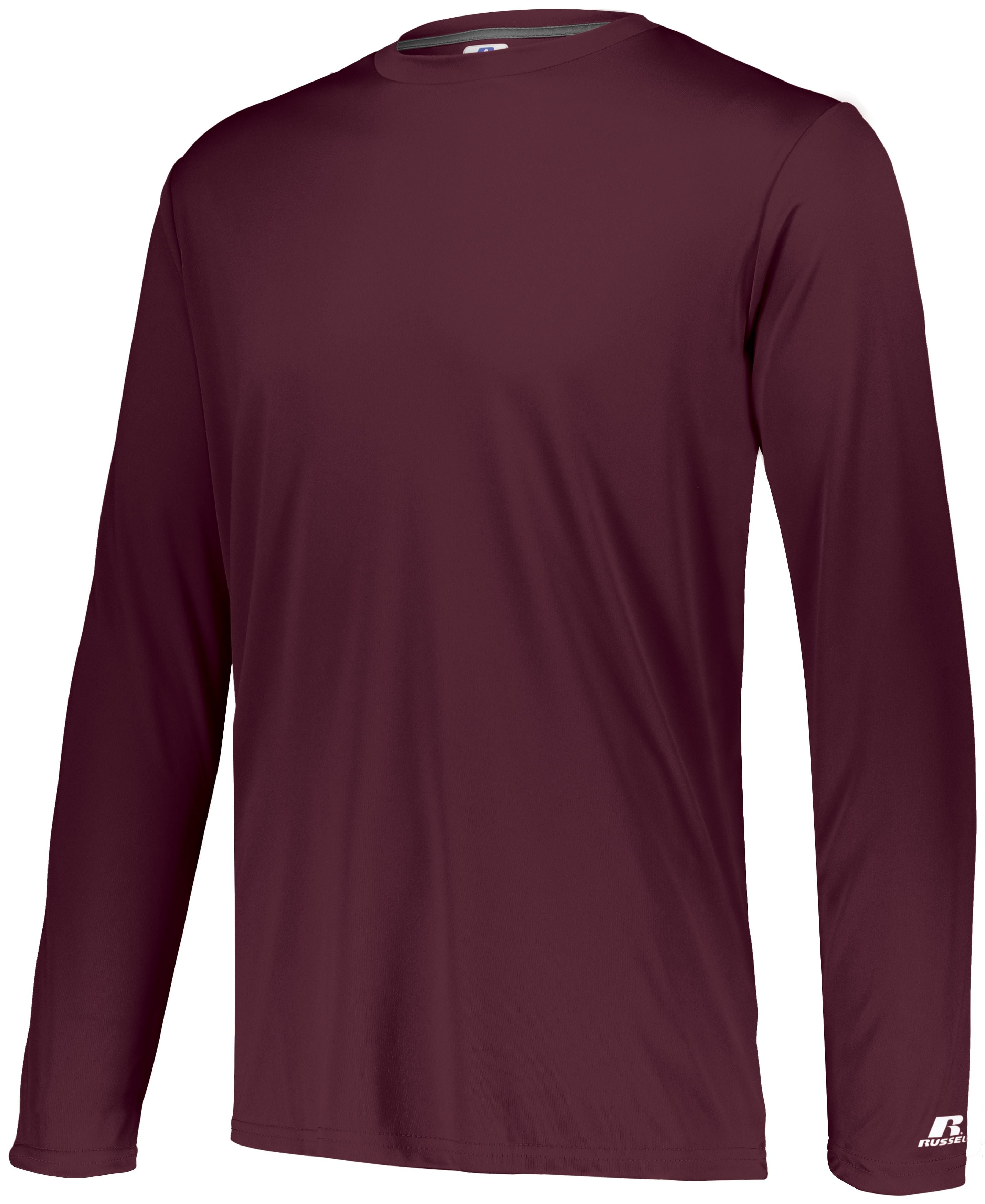 Russell Athletic Dri-Power Core Performance Long Sleeve Tee in Maroon  -Part of the Adult, Adult-Tee-Shirt, T-Shirts, Russell-Athletic-Products, Shirts product lines at KanaleyCreations.com