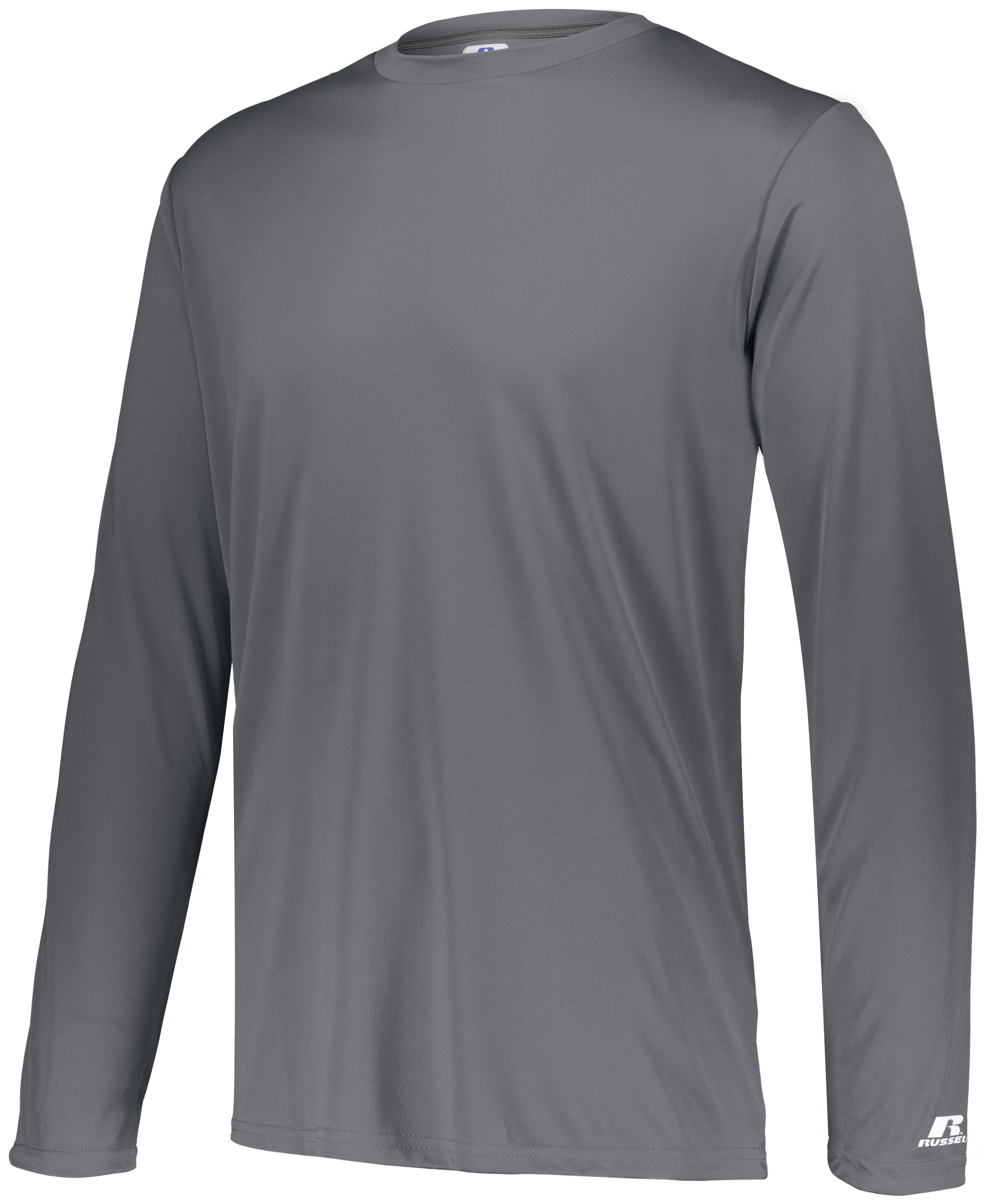Russell Athletic Dri-Power Core Performance Long Sleeve Tee in Steel  -Part of the Adult, Adult-Tee-Shirt, T-Shirts, Russell-Athletic-Products, Shirts product lines at KanaleyCreations.com