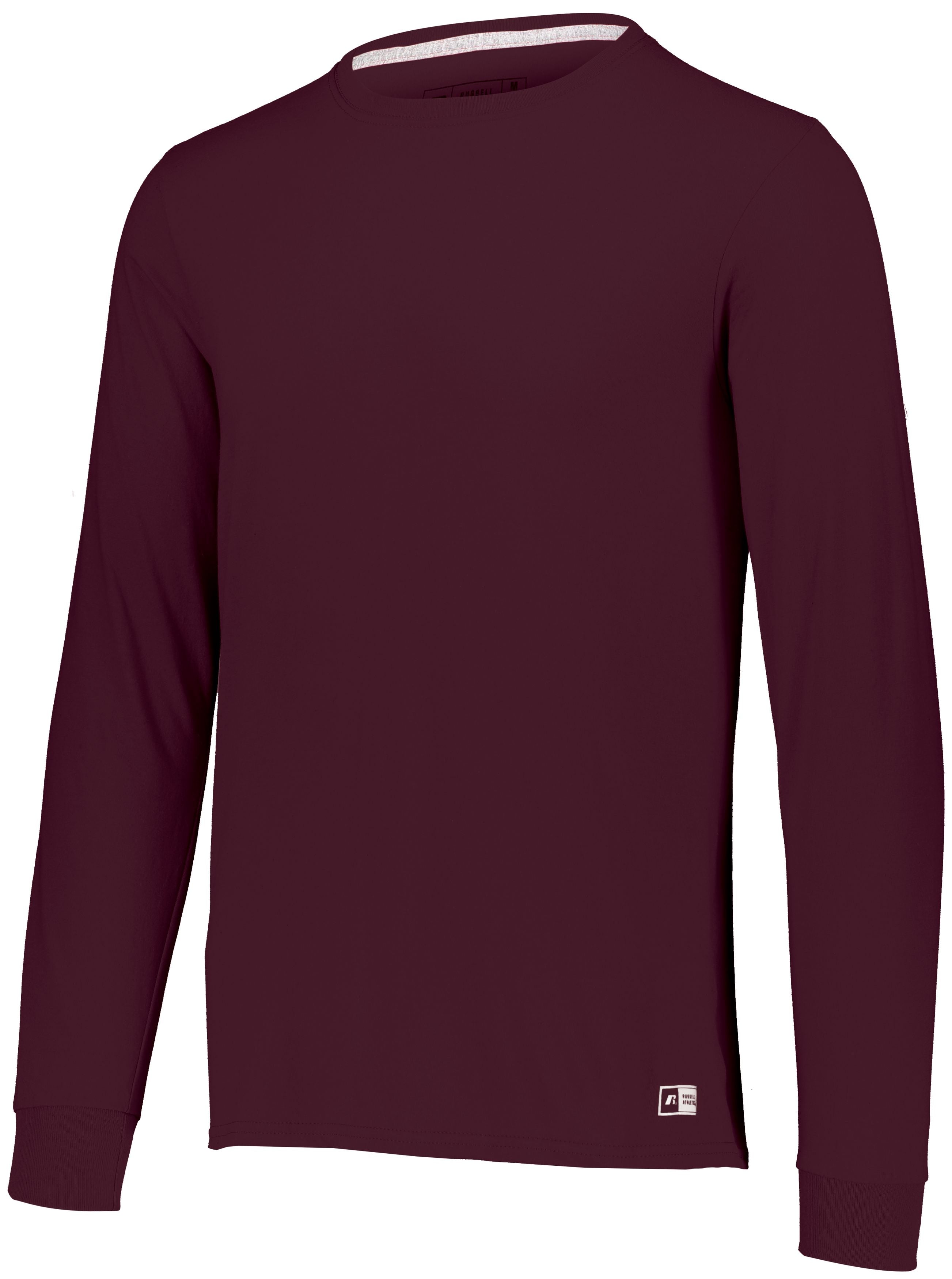 Russell Athletic Essential Long Sleeve Tee in Maroon  -Part of the Adult, Adult-Tee-Shirt, T-Shirts, Russell-Athletic-Products, Shirts product lines at KanaleyCreations.com