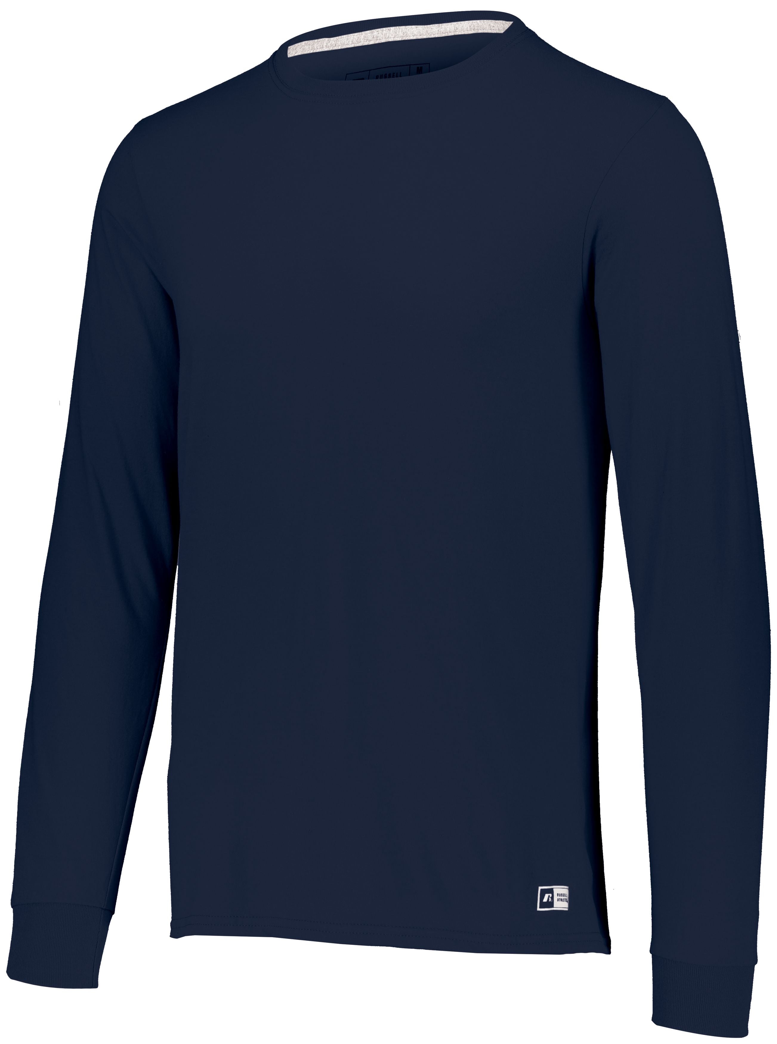 Russell Athletic Essential Long Sleeve Tee in Navy  -Part of the Adult, Adult-Tee-Shirt, T-Shirts, Russell-Athletic-Products, Shirts product lines at KanaleyCreations.com