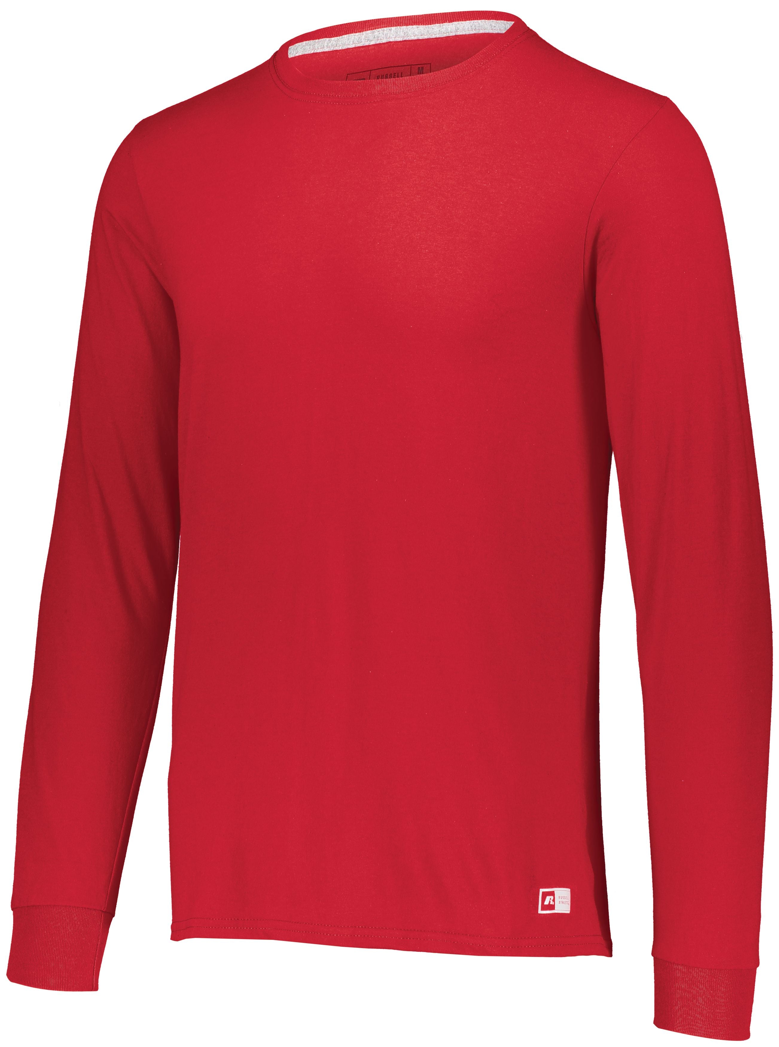 Russell Athletic Essential Long Sleeve Tee in True Red  -Part of the Adult, Adult-Tee-Shirt, T-Shirts, Russell-Athletic-Products, Shirts product lines at KanaleyCreations.com