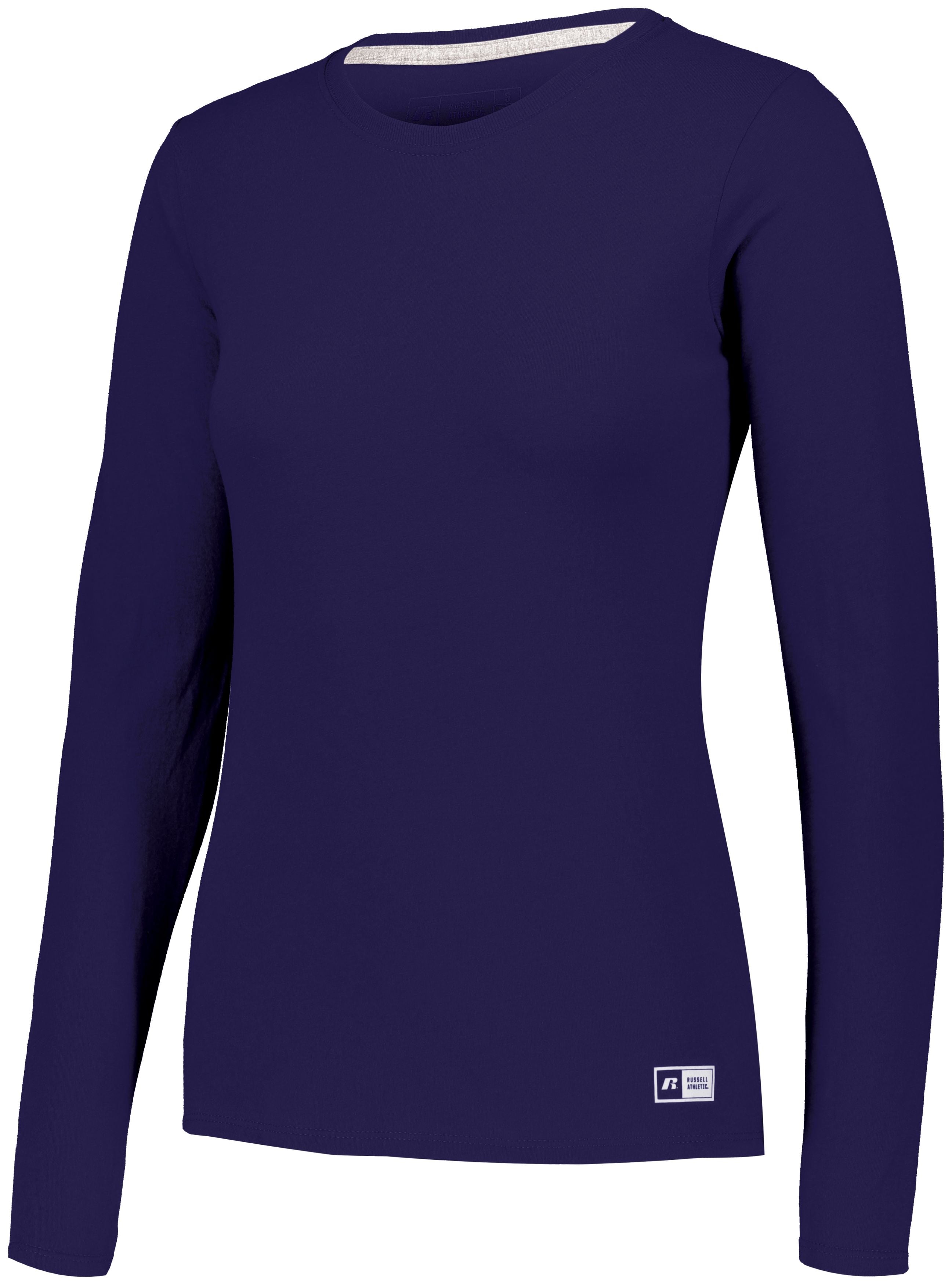 Russell Athletic Ladies Essential Long Sleeve Tee in Purple  -Part of the Ladies, Ladies-Tee-Shirt, T-Shirts, Russell-Athletic-Products, Shirts product lines at KanaleyCreations.com