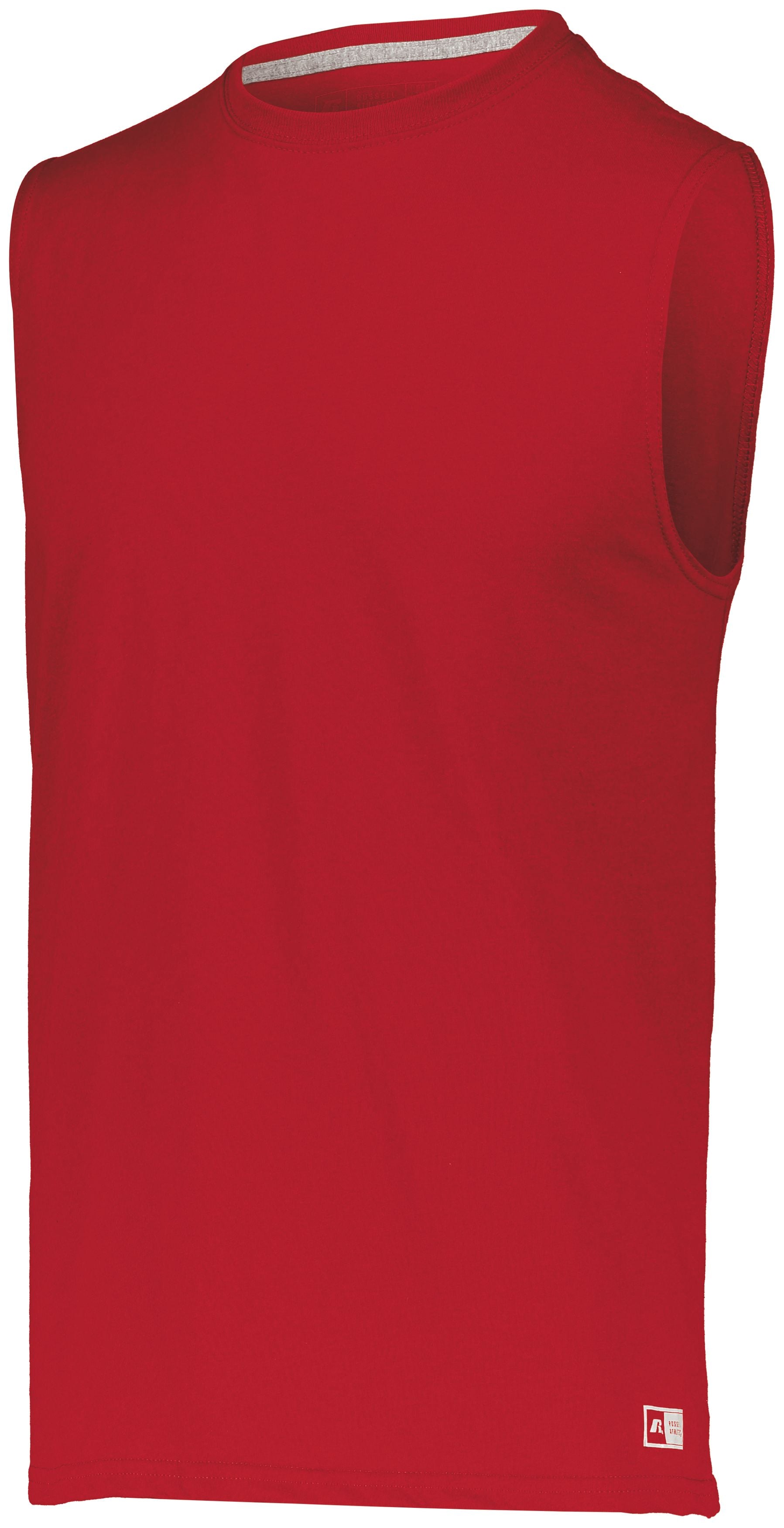 Russell Athletic Essential Muscle Tee in True Red  -Part of the Adult, Adult-Tee-Shirt, T-Shirts, Russell-Athletic-Products, Shirts product lines at KanaleyCreations.com