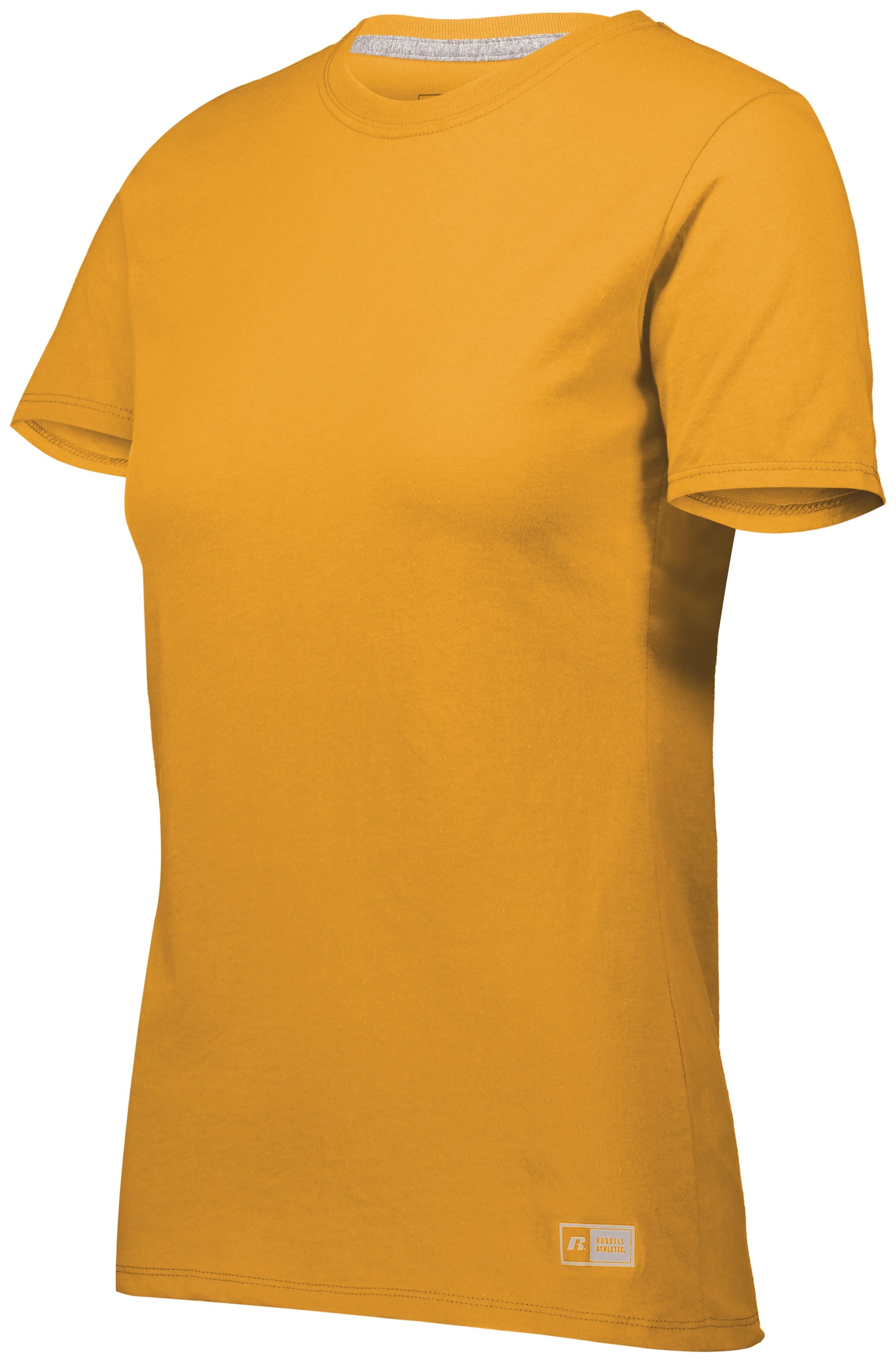 Russell Athletic Ladies Essential Tee in Gold  -Part of the Ladies, Ladies-Tee-Shirt, T-Shirts, Russell-Athletic-Products, Shirts product lines at KanaleyCreations.com