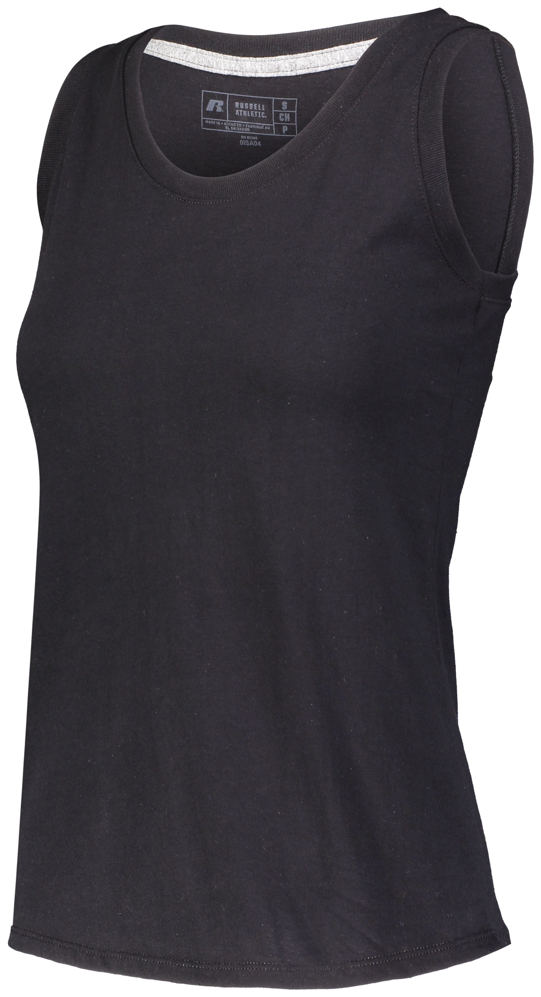 Russell Athletic Ladies Essential Tank in Black  -Part of the Ladies, Ladies-Tank, Russell-Athletic-Products, Shirts product lines at KanaleyCreations.com