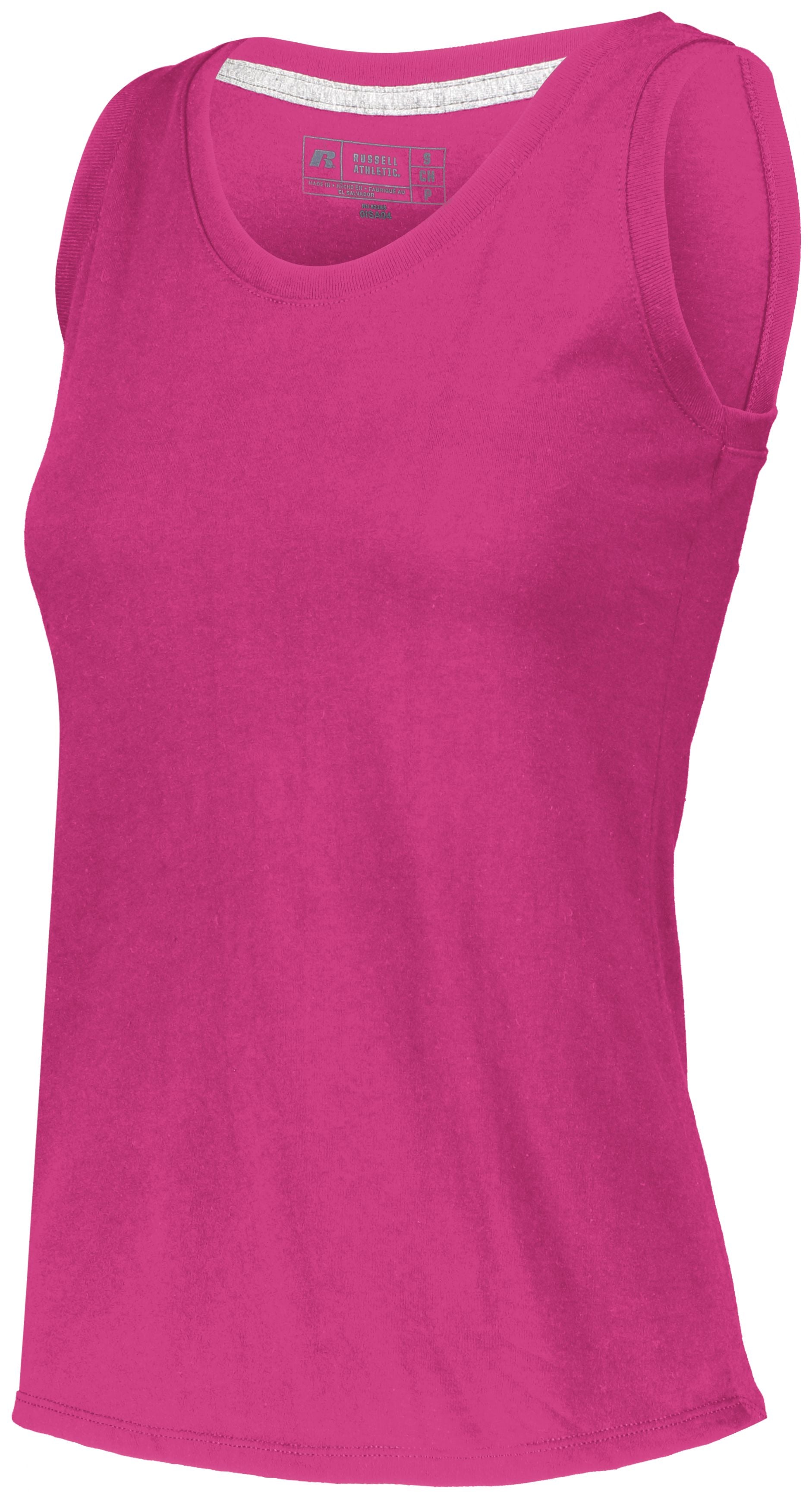 Russell Athletic Ladies Essential Tank in Very Berry  -Part of the Ladies, Ladies-Tank, Russell-Athletic-Products, Shirts product lines at KanaleyCreations.com