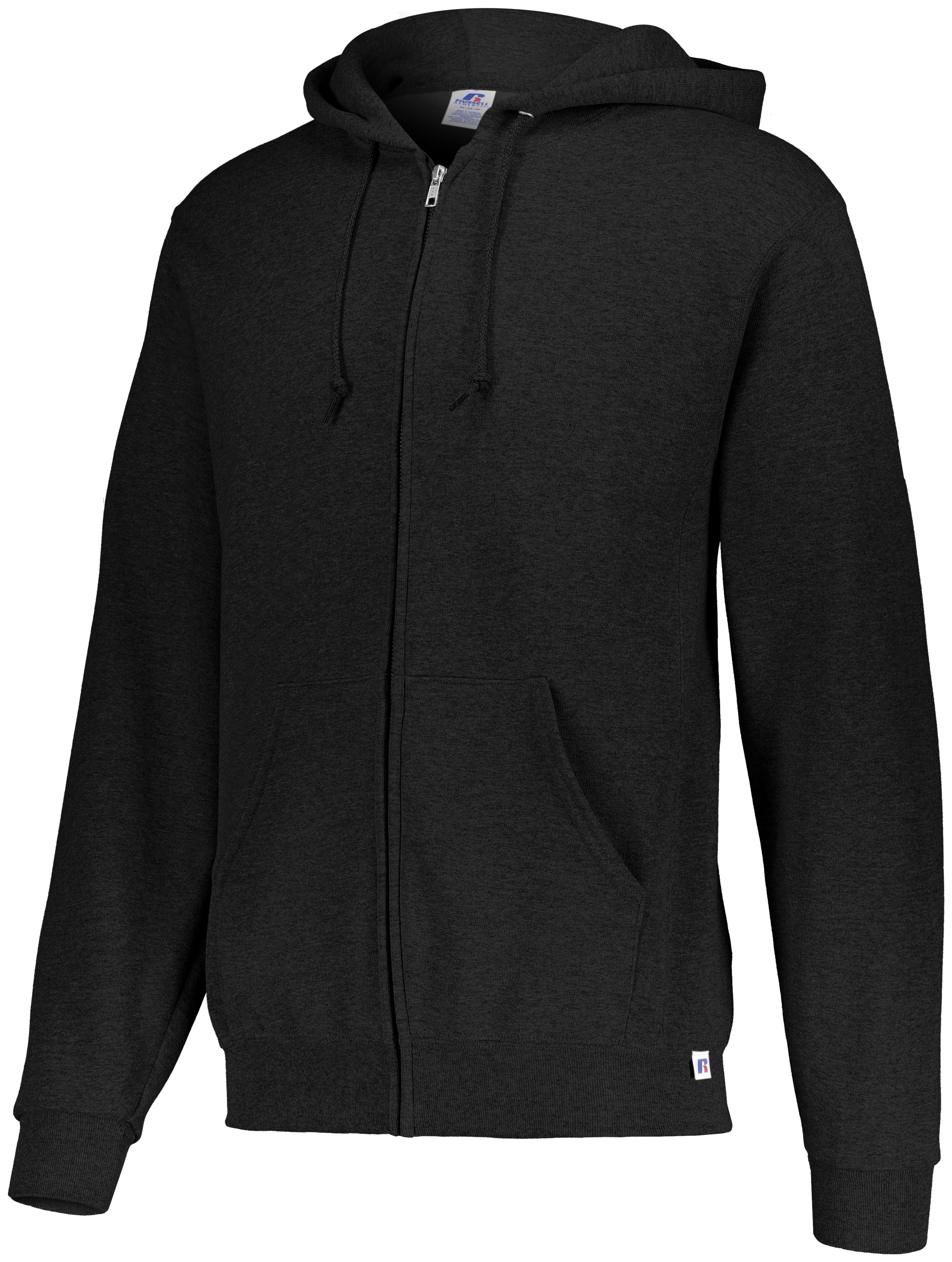 Russell Athletic Dri-Power Fleece Full-Zip Hoodie in Black  -Part of the Adult, Russell-Athletic-Products, Shirts product lines at KanaleyCreations.com