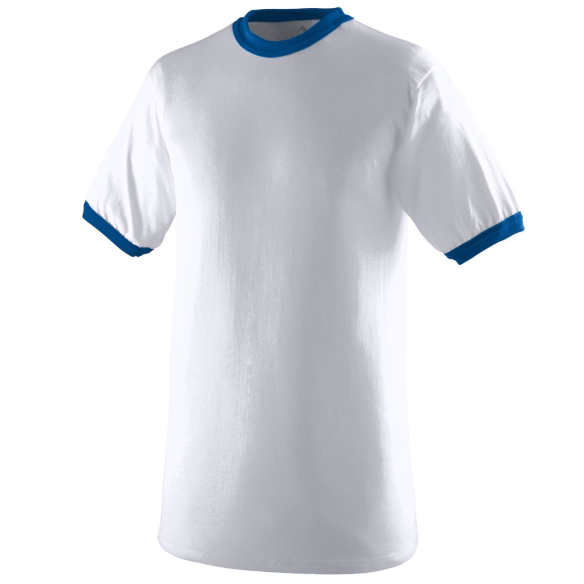 Augusta Sportswear Youth-Ringer T-Shirt in White/Royal  -Part of the Youth, Youth-Tee-Shirt, T-Shirts, Augusta-Products, Soccer, Shirts, All-Sports-1 product lines at KanaleyCreations.com