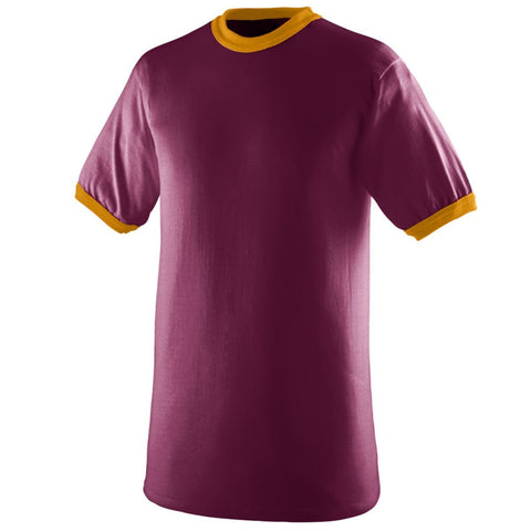 Augusta Sportswear Youth-Ringer T-Shirt in Maroon/Gold  -Part of the Youth, Youth-Tee-Shirt, T-Shirts, Augusta-Products, Soccer, Shirts, All-Sports-1 product lines at KanaleyCreations.com