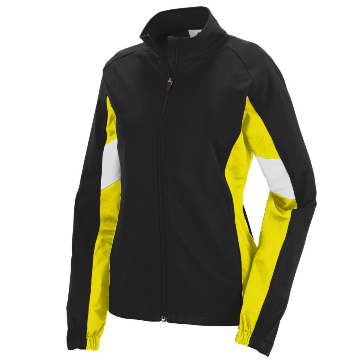 Augusta Sportswear Ladies Tour De Force Jacket in Black/Power Yellow/White  -Part of the Ladies, Ladies-Jacket, Augusta-Products, Outerwear product lines at KanaleyCreations.com