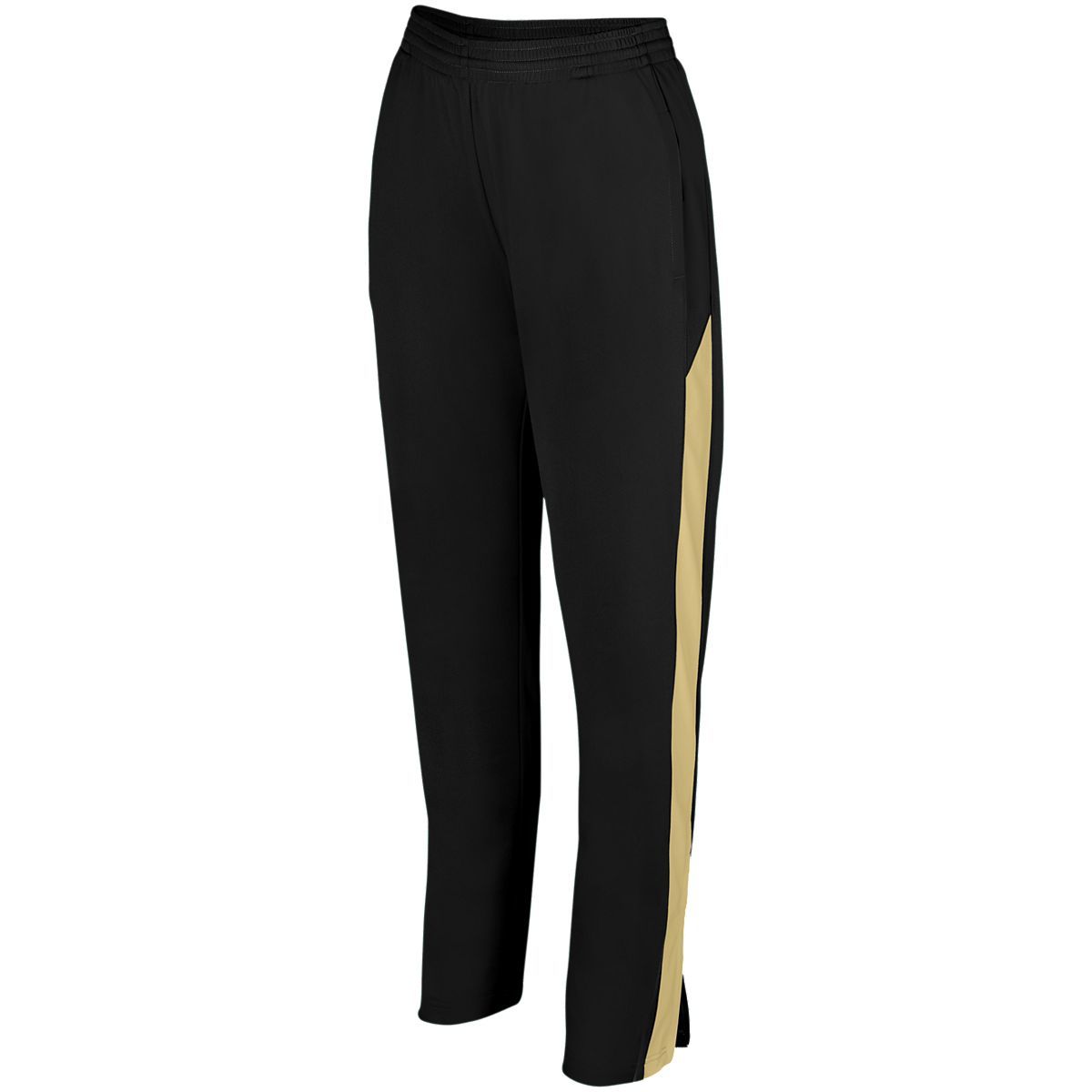 Augusta Sportswear Ladies Medalist Pant 2.0 in Black/Vegas Gold  -Part of the Ladies, Ladies-Pants, Pants, Augusta-Products product lines at KanaleyCreations.com