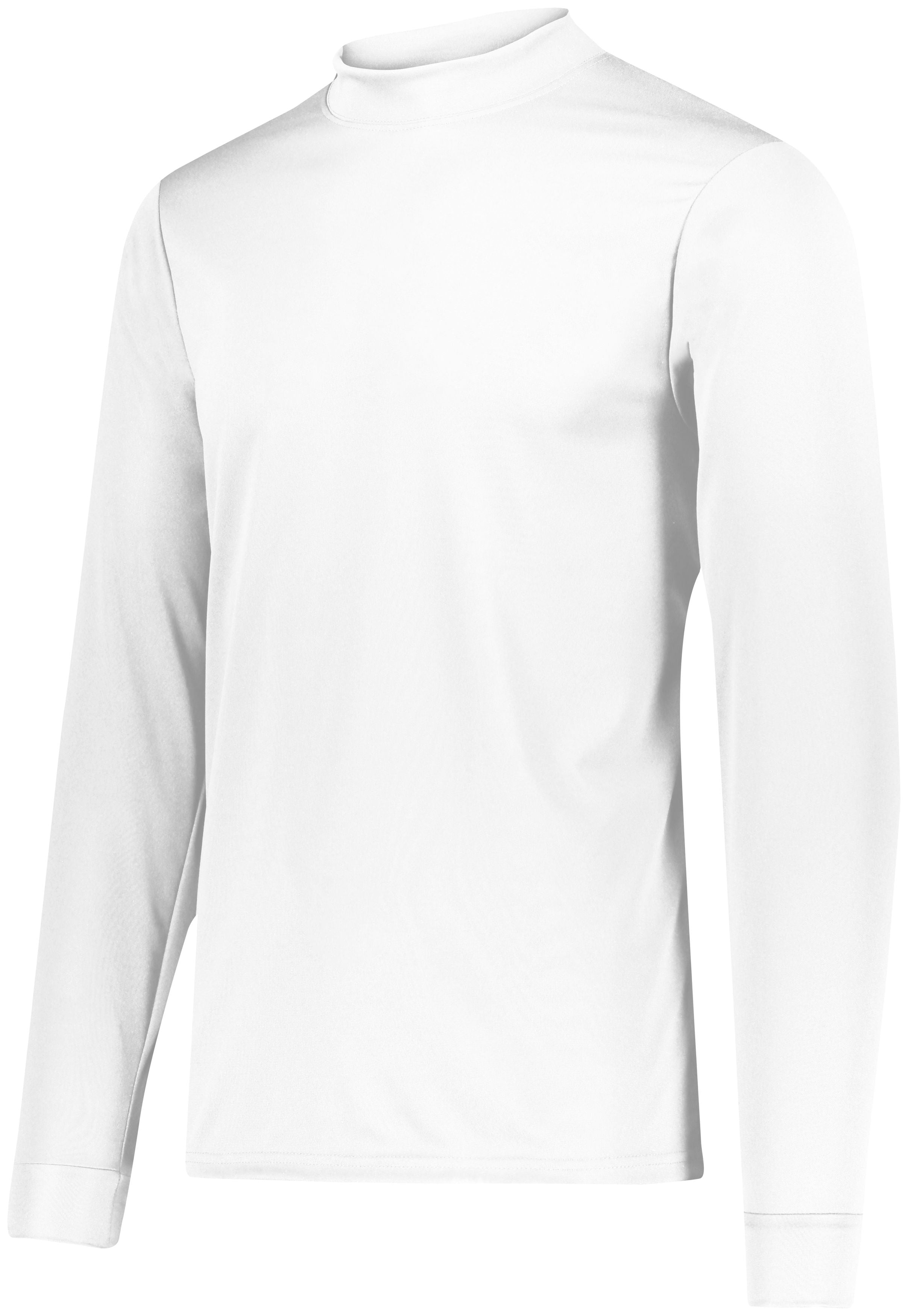 Augusta Sportswear Wicking Mock Turtleneck in White  -Part of the Adult, Augusta-Products, Tennis, Shirts product lines at KanaleyCreations.com