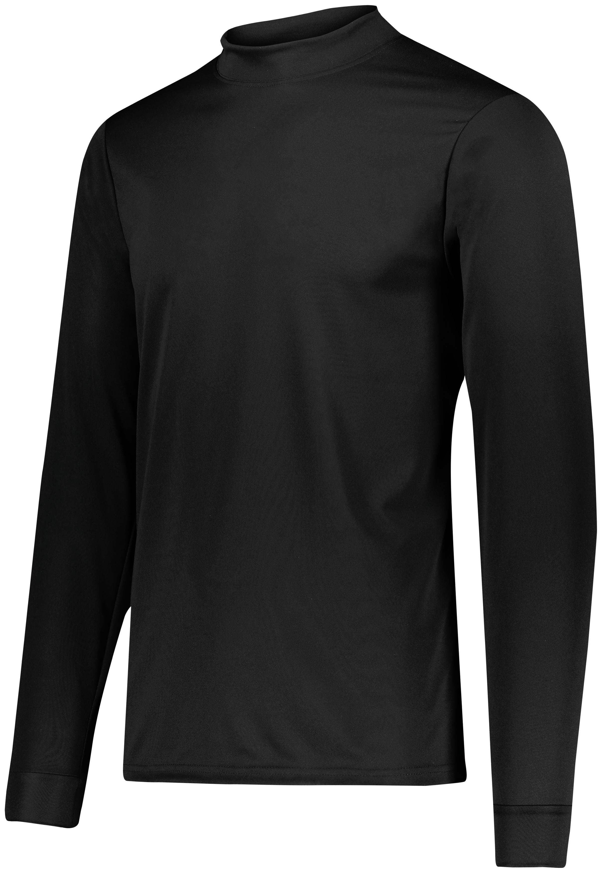Augusta Sportswear Wicking Mock Turtleneck in Black  -Part of the Adult, Augusta-Products, Tennis, Shirts product lines at KanaleyCreations.com