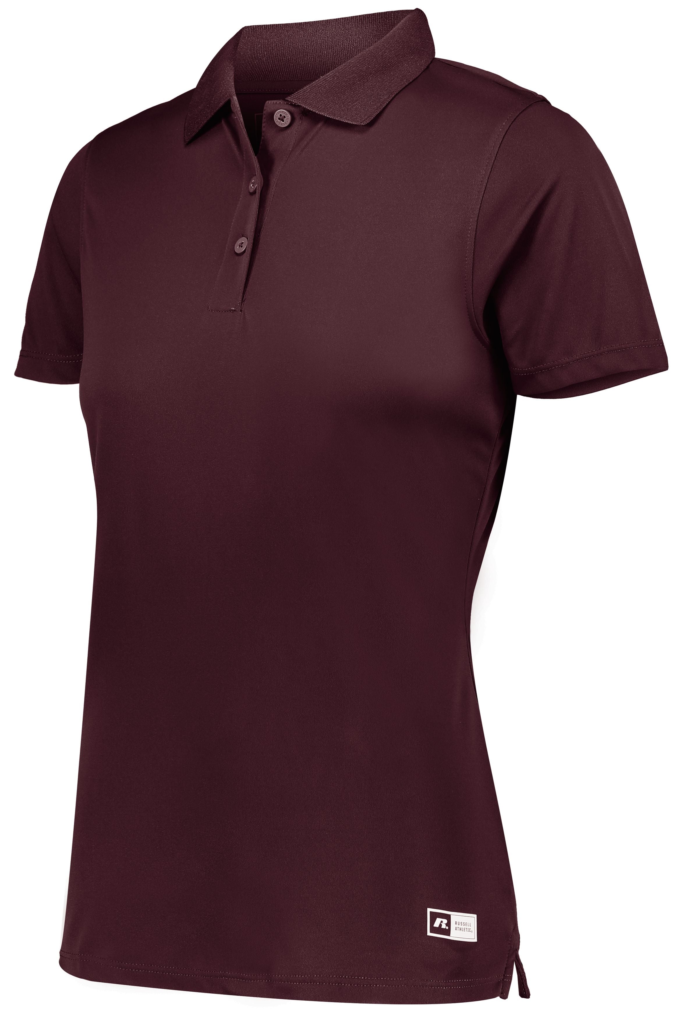 Russell Athletic Ladies Essential Polo in Maroon  -Part of the Ladies, Ladies-Polo, Polos, Russell-Athletic-Products, Shirts, Corporate-Collection product lines at KanaleyCreations.com