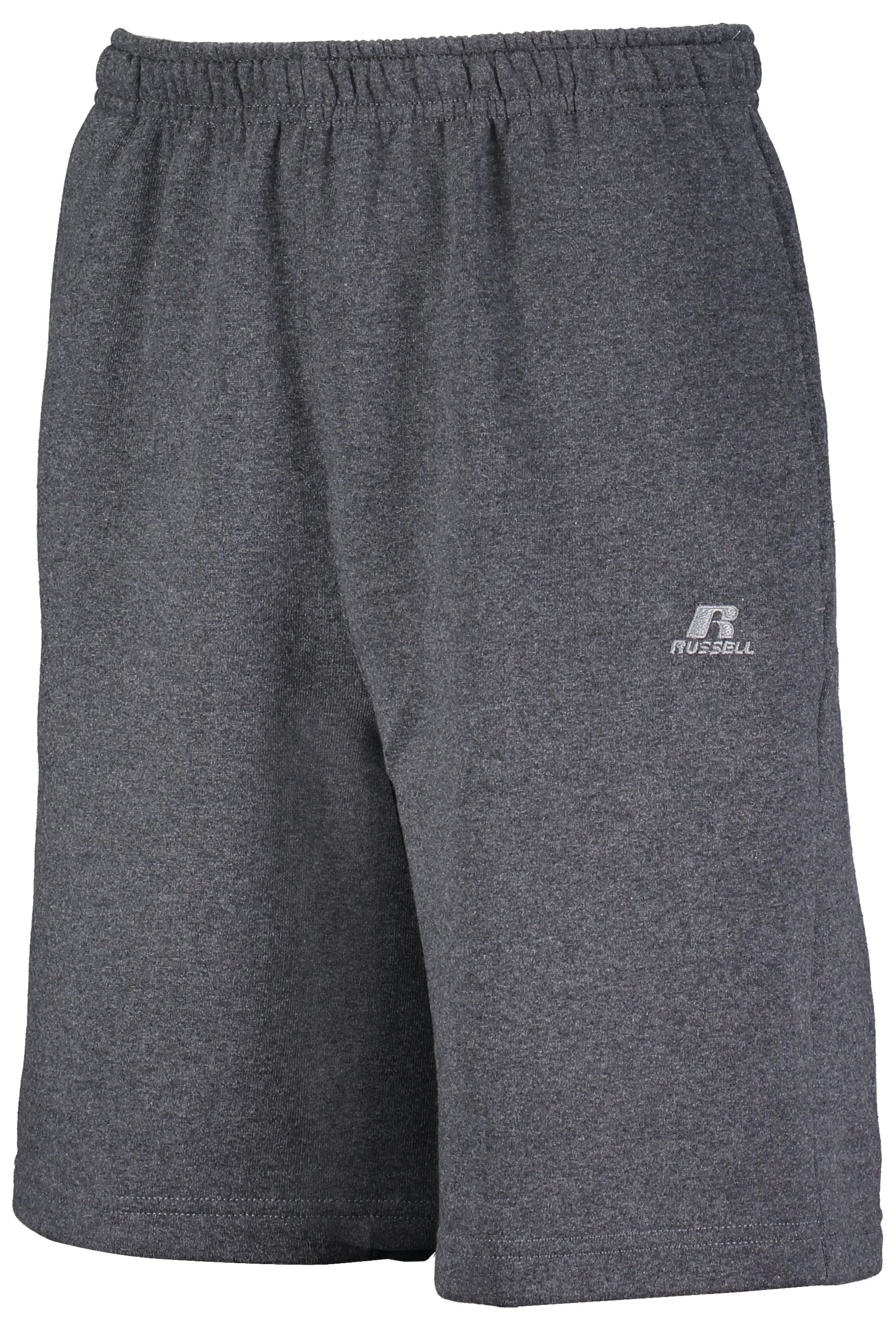 Russell Athletic Dri-Power Fleece Training Shorts With Pockets in Black Heather  -Part of the Adult, Adult-Shorts, Russell-Athletic-Products product lines at KanaleyCreations.com