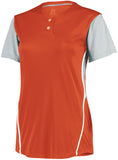 Russell Athletic Ladies Performance Two-Button Color Block Jersey