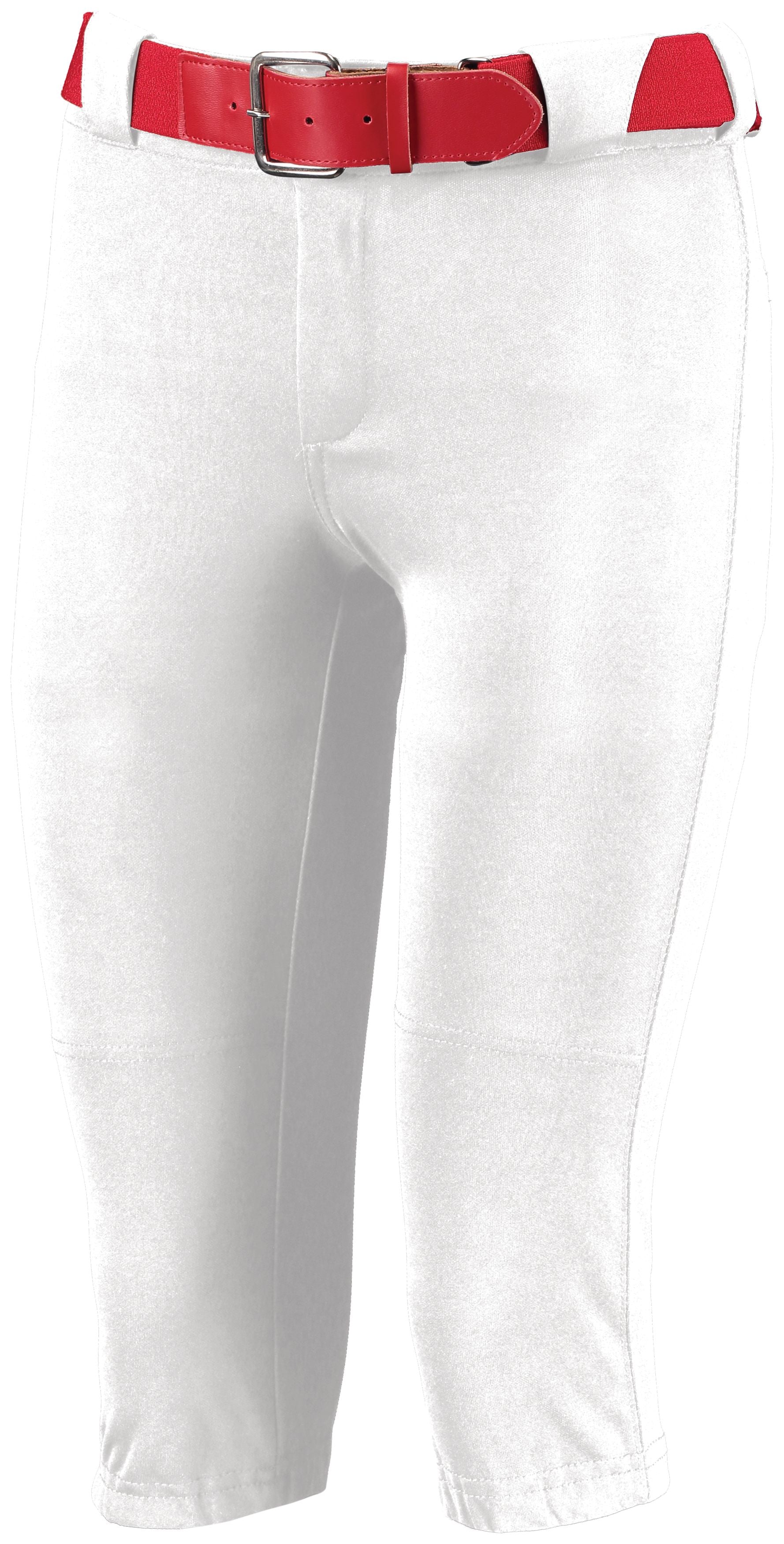 Russell Athletic Girls Low Rise Knicker Length Pant in White  -Part of the Girls, Softball, Russell-Athletic-Products product lines at KanaleyCreations.com