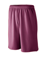 Augusta Sportswear Longer Length Wicking Mesh Athletic Shorts in Maroon  -Part of the Adult, Adult-Shorts, Augusta-Products product lines at KanaleyCreations.com