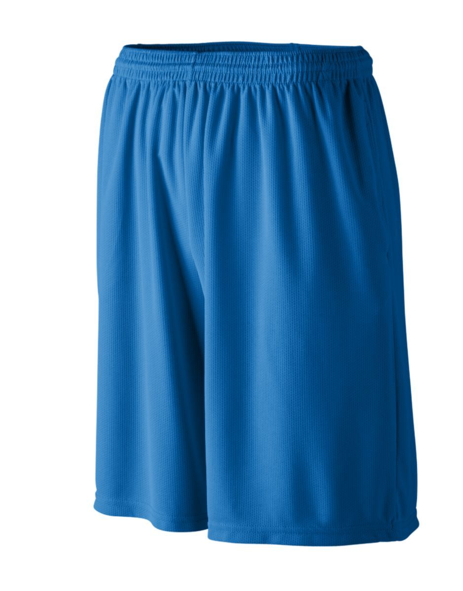Augusta Sportswear Longer Length Wicking Shorts With Pockets in Royal  -Part of the Adult, Adult-Shorts, Augusta-Products product lines at KanaleyCreations.com