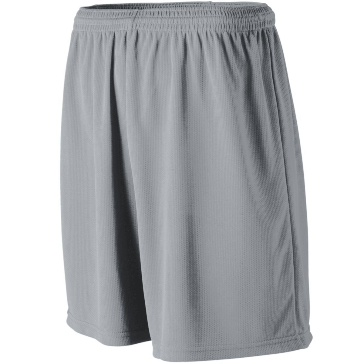Augusta Sportswear Youth Wicking Mesh Athletic Shorts in Silver Grey  -Part of the Youth, Youth-Shorts, Augusta-Products product lines at KanaleyCreations.com