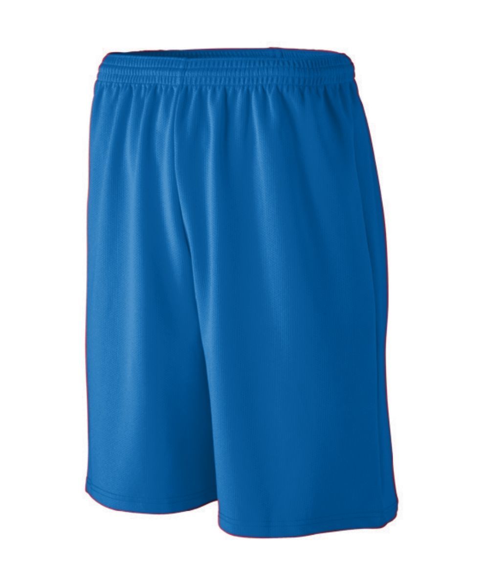 Augusta Sportswear Youth Longer Length Wicking Mesh Athletic Shorts in Royal  -Part of the Youth, Youth-Shorts, Augusta-Products product lines at KanaleyCreations.com