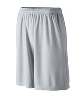 Augusta Sportswear Youth Longer Length Wicking Shorts With Pockets in Silver Grey  -Part of the Youth, Youth-Shorts, Augusta-Products product lines at KanaleyCreations.com