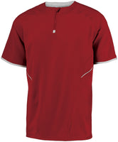 Russell Athletic Short Sleeve Pullover in True Red/White  -Part of the Adult, Baseball, Russell-Athletic-Products, Shirts, All-Sports, All-Sports-1 product lines at KanaleyCreations.com