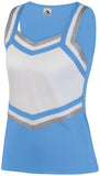 Augusta Sportswear Ladies Pike Shell in Columbia Blue/White/Metallic Silver  -Part of the Ladies, Augusta-Products, Cheer, Shirts product lines at KanaleyCreations.com