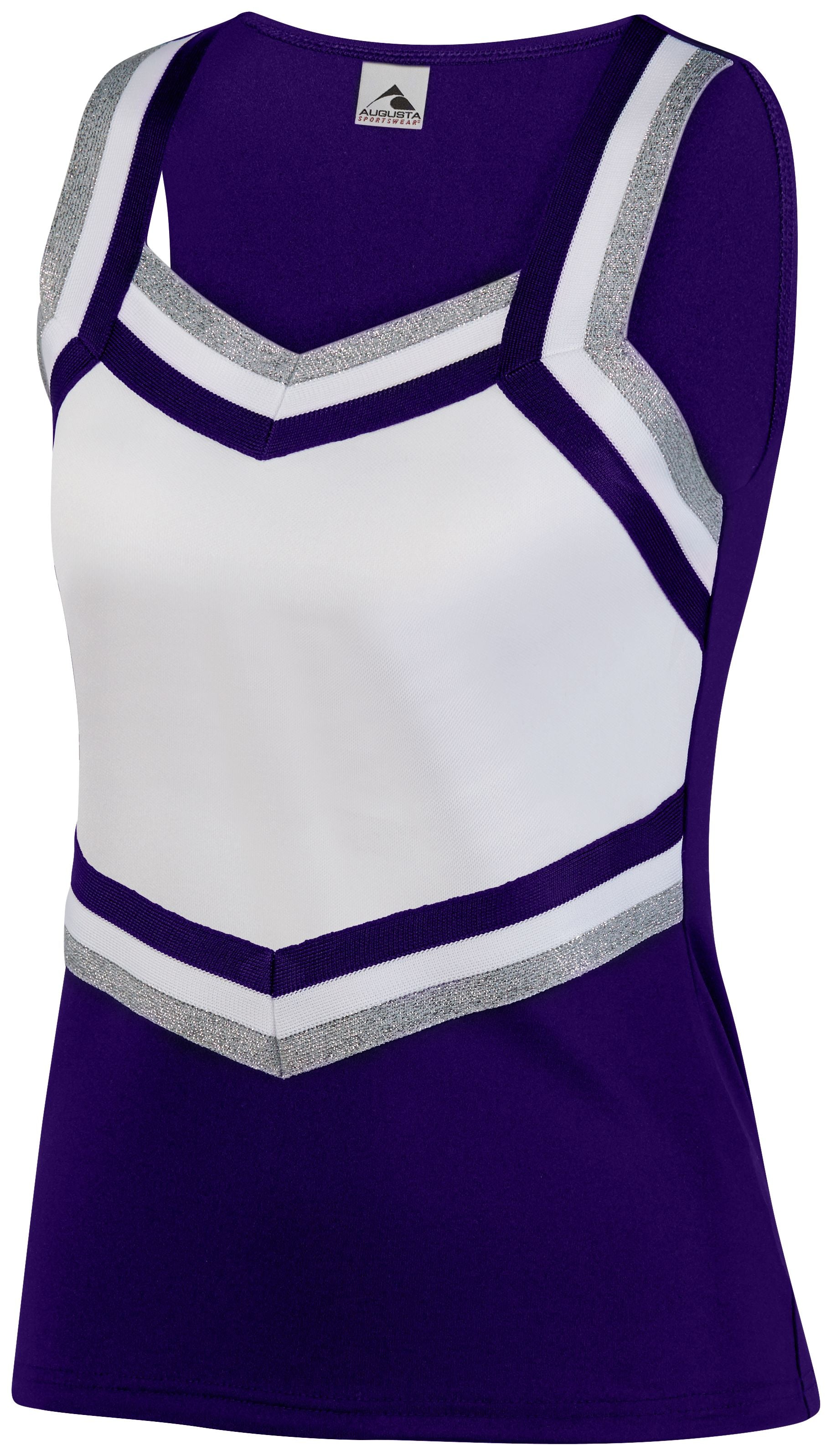 Augusta Sportswear Girls Pike Shell in Purple/White/Metallic Silver  -Part of the Girls, Augusta-Products, Cheer, Shirts product lines at KanaleyCreations.com