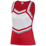 Augusta Sportswear Ladies Pike Shell in Red/White/Metallic Silver  -Part of the Ladies, Augusta-Products, Cheer, Shirts product lines at KanaleyCreations.com