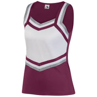 Augusta Sportswear Ladies Pike Shell in Maroon/White/Metallic Silver  -Part of the Ladies, Augusta-Products, Cheer, Shirts product lines at KanaleyCreations.com