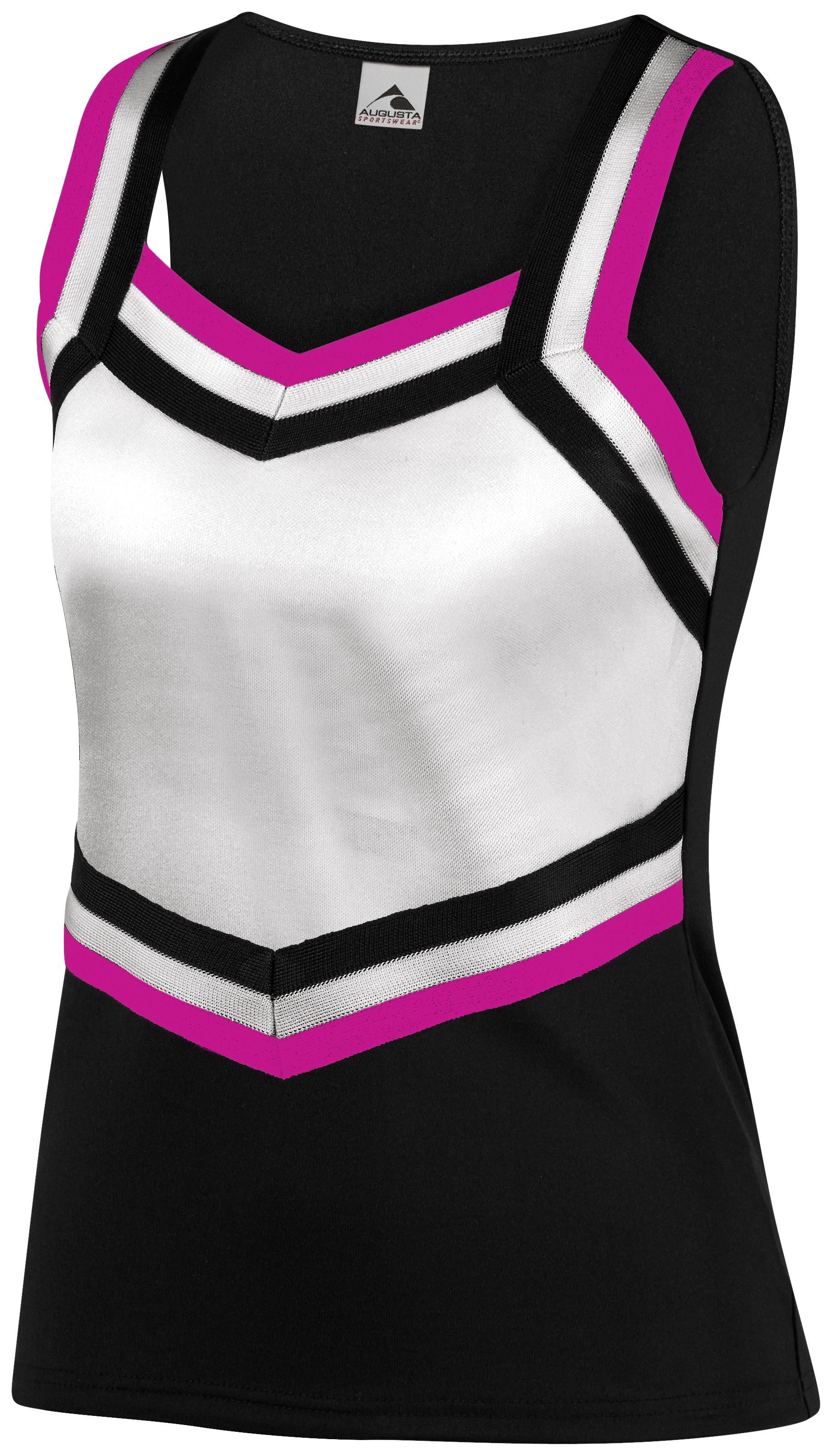 Augusta Sportswear Girls Pike Shell in Black/White/Power Pink  -Part of the Girls, Augusta-Products, Cheer, Shirts product lines at KanaleyCreations.com