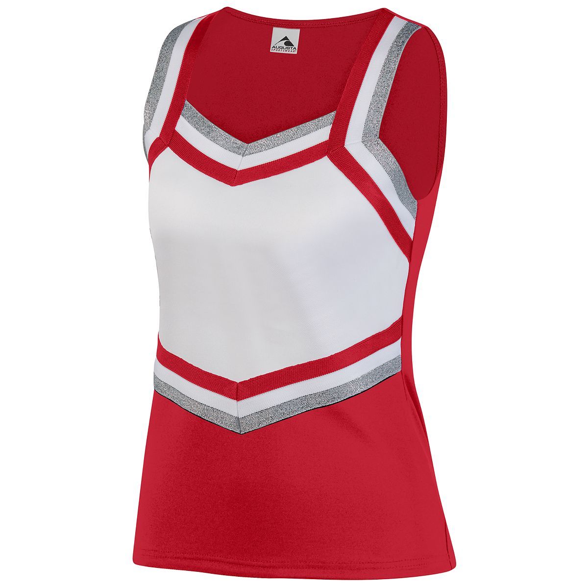 Augusta Sportswear Girls Pike Shell in Red/White/Metallic Silver  -Part of the Girls, Augusta-Products, Cheer, Shirts product lines at KanaleyCreations.com