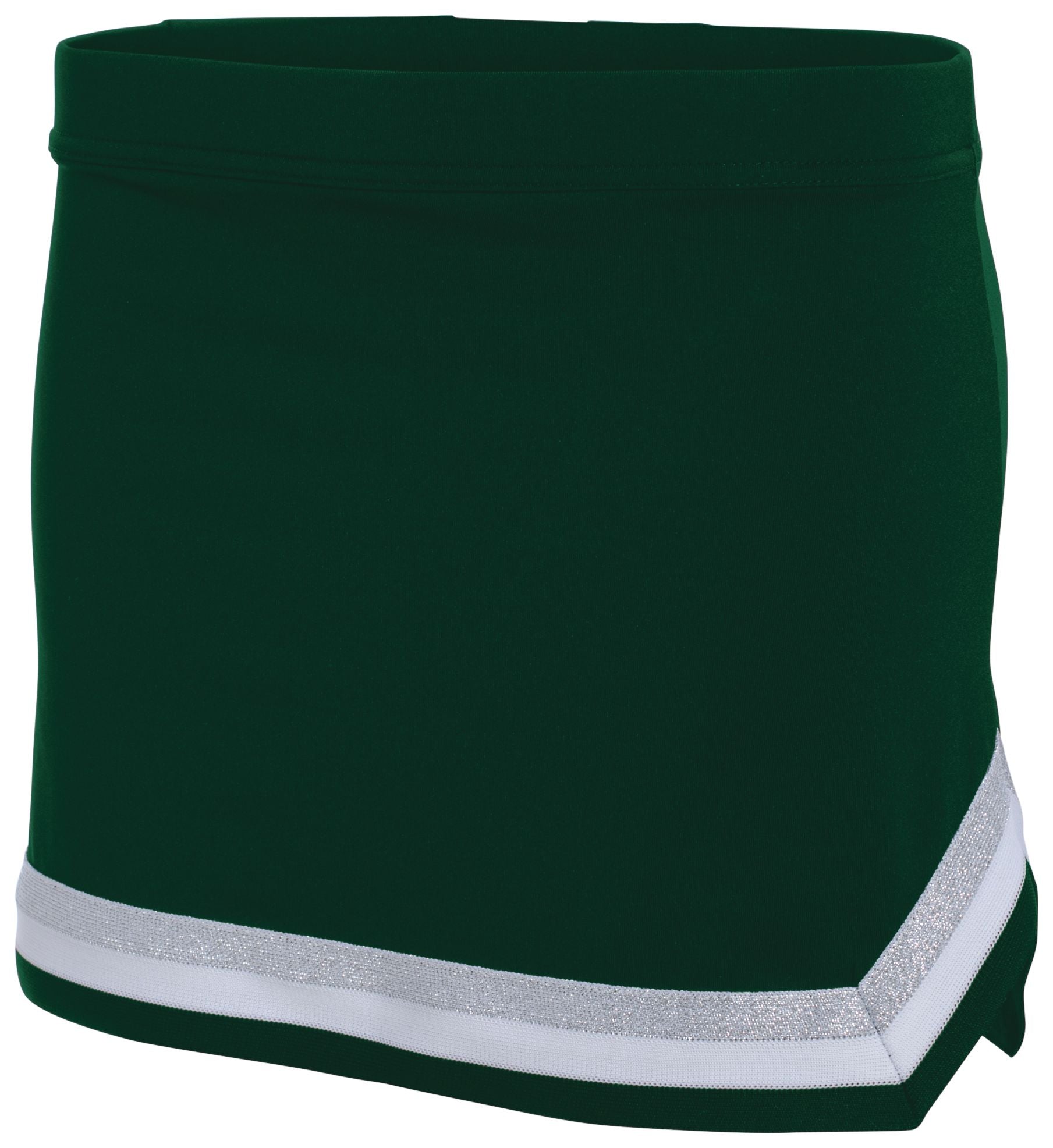 Augusta Sportswear Girls Pike Skirt in Dark Green/White/Metallic Silver  -Part of the Girls, Augusta-Products, Cheer product lines at KanaleyCreations.com