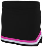 Augusta Sportswear Girls Pike Skirt in Black/White/Power Pink  -Part of the Girls, Augusta-Products, Cheer product lines at KanaleyCreations.com