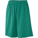 Augusta Sportswear Longer Length Jersey Shorts in Dark Green  -Part of the Adult, Adult-Shorts, Augusta-Products product lines at KanaleyCreations.com