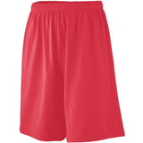 Augusta Sportswear Longer Length Jersey Shorts in Red  -Part of the Adult, Adult-Shorts, Augusta-Products product lines at KanaleyCreations.com