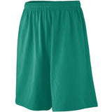 Augusta Sportswear Youth Longer Length Jersey Shorts in Dark Green  -Part of the Youth, Youth-Shorts, Augusta-Products product lines at KanaleyCreations.com