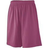 Augusta Sportswear Youth Longer Length Jersey Shorts in Maroon  -Part of the Youth, Youth-Shorts, Augusta-Products product lines at KanaleyCreations.com
