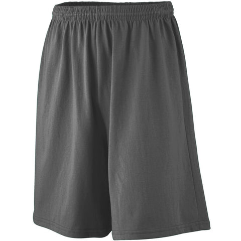 Augusta Sportswear Youth Longer Length Jersey Shorts in Black  -Part of the Youth, Youth-Shorts, Augusta-Products product lines at KanaleyCreations.com