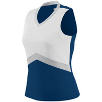 Augusta Sportswear Ladies Cheer Flex Shell in Navy/White/Metallic Silver  -Part of the Ladies, Augusta-Products, Cheer, Shirts product lines at KanaleyCreations.com