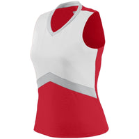 Augusta Sportswear Ladies Cheer Flex Shell in Red/White/Metallic Silver  -Part of the Ladies, Augusta-Products, Cheer, Shirts product lines at KanaleyCreations.com