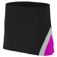 Augusta Sportswear Ladies Cheer Flex Skirt in Black/Power Pink/Metallic Silver  -Part of the Ladies, Augusta-Products, Cheer product lines at KanaleyCreations.com