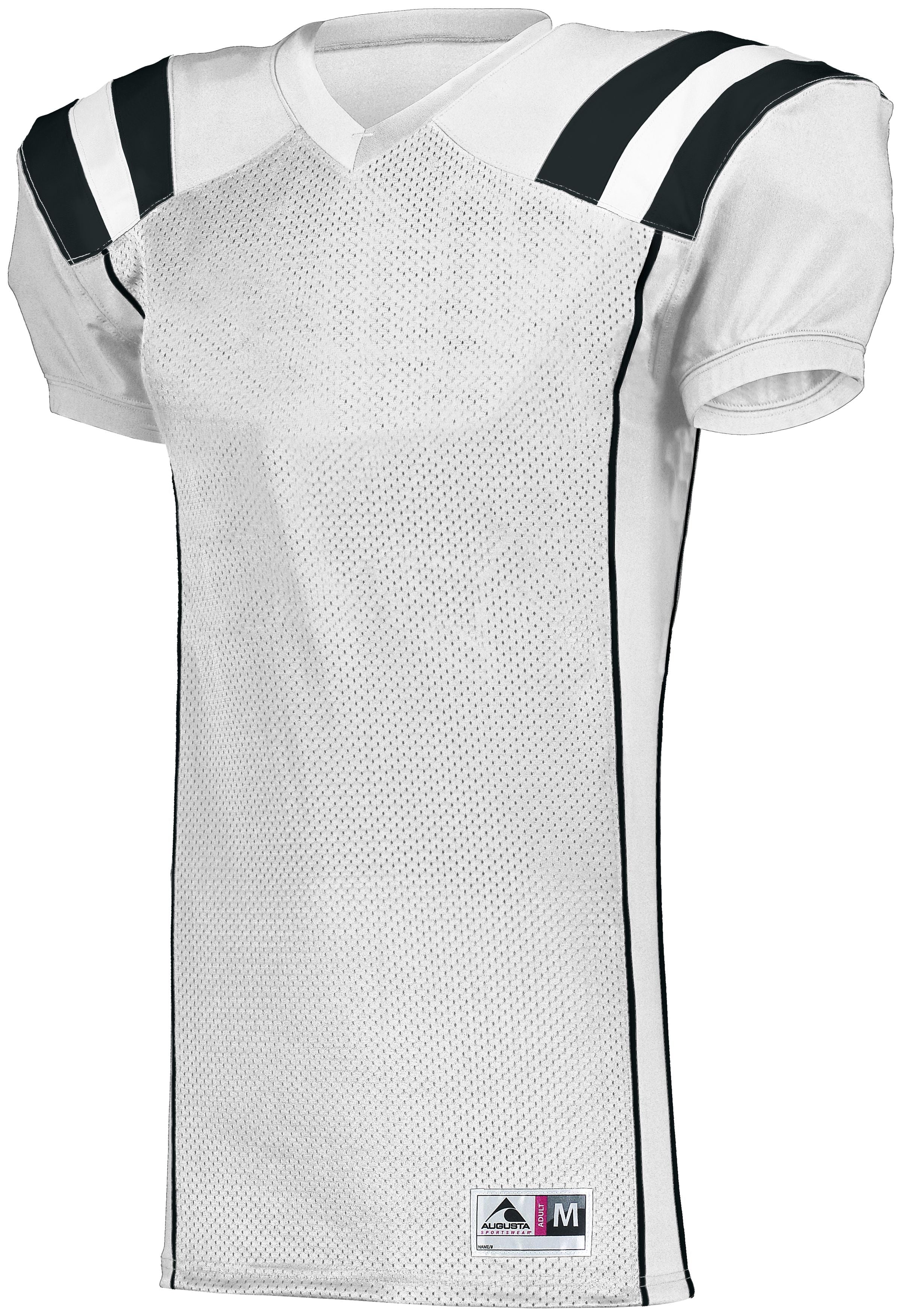 Augusta Sportswear Youth Tform Football Jersey in White/Black  -Part of the Youth, Youth-Jersey, Augusta-Products, Football, Shirts, All-Sports, All-Sports-1 product lines at KanaleyCreations.com