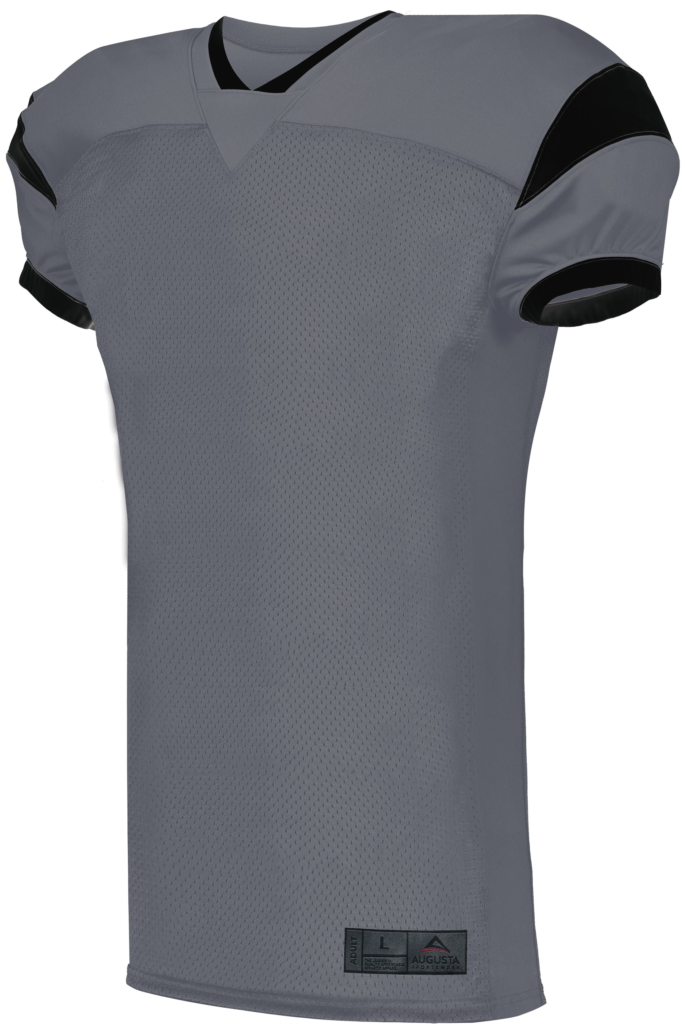 Augusta Sportswear Youth Slant Football Jersey in Graphite/Black  -Part of the Youth, Youth-Jersey, Augusta-Products, Football, Shirts, All-Sports, All-Sports-1 product lines at KanaleyCreations.com
