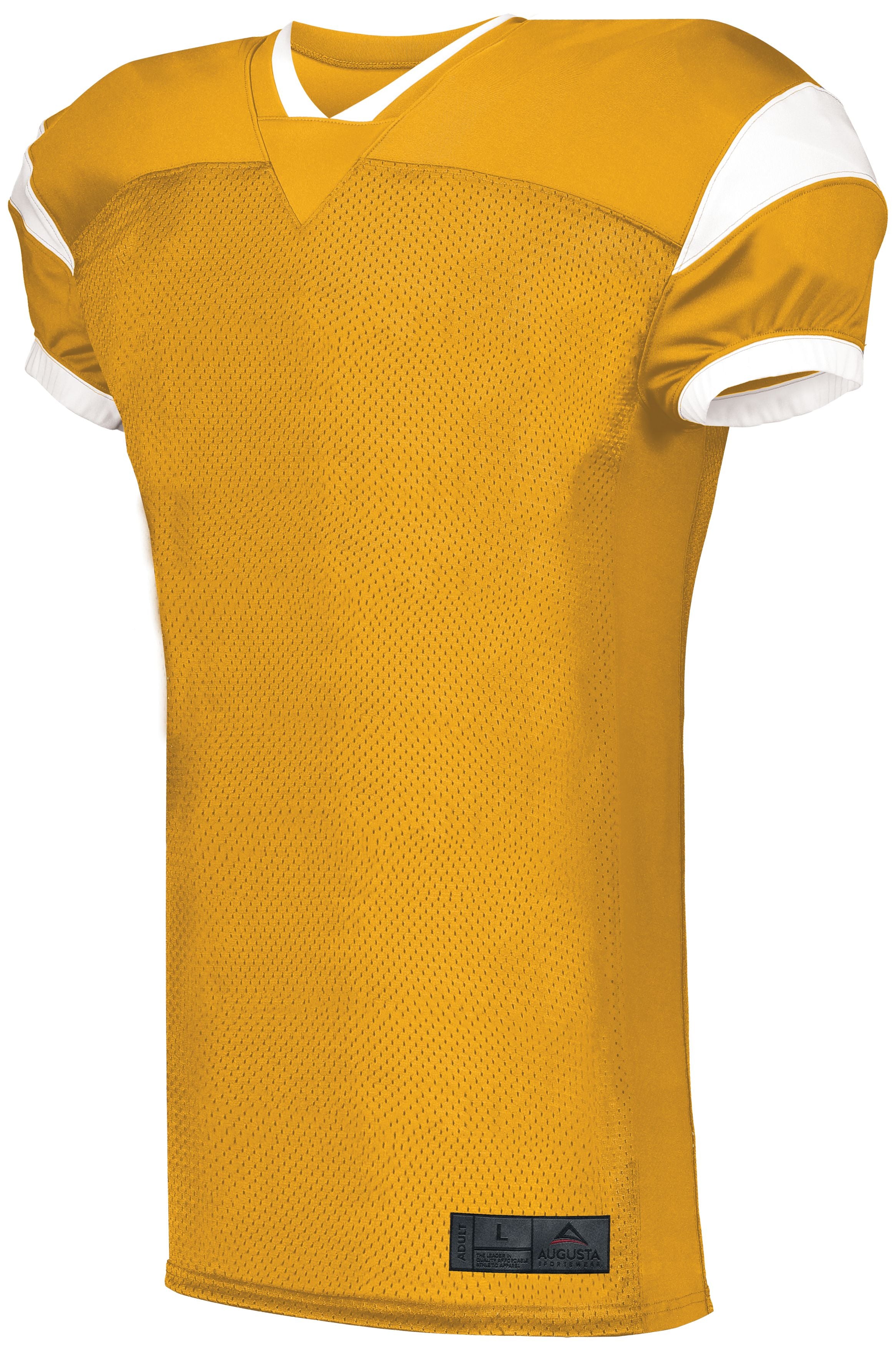 Augusta Sportswear Youth Slant Football Jersey in Gold/White  -Part of the Youth, Youth-Jersey, Augusta-Products, Football, Shirts, All-Sports, All-Sports-1 product lines at KanaleyCreations.com