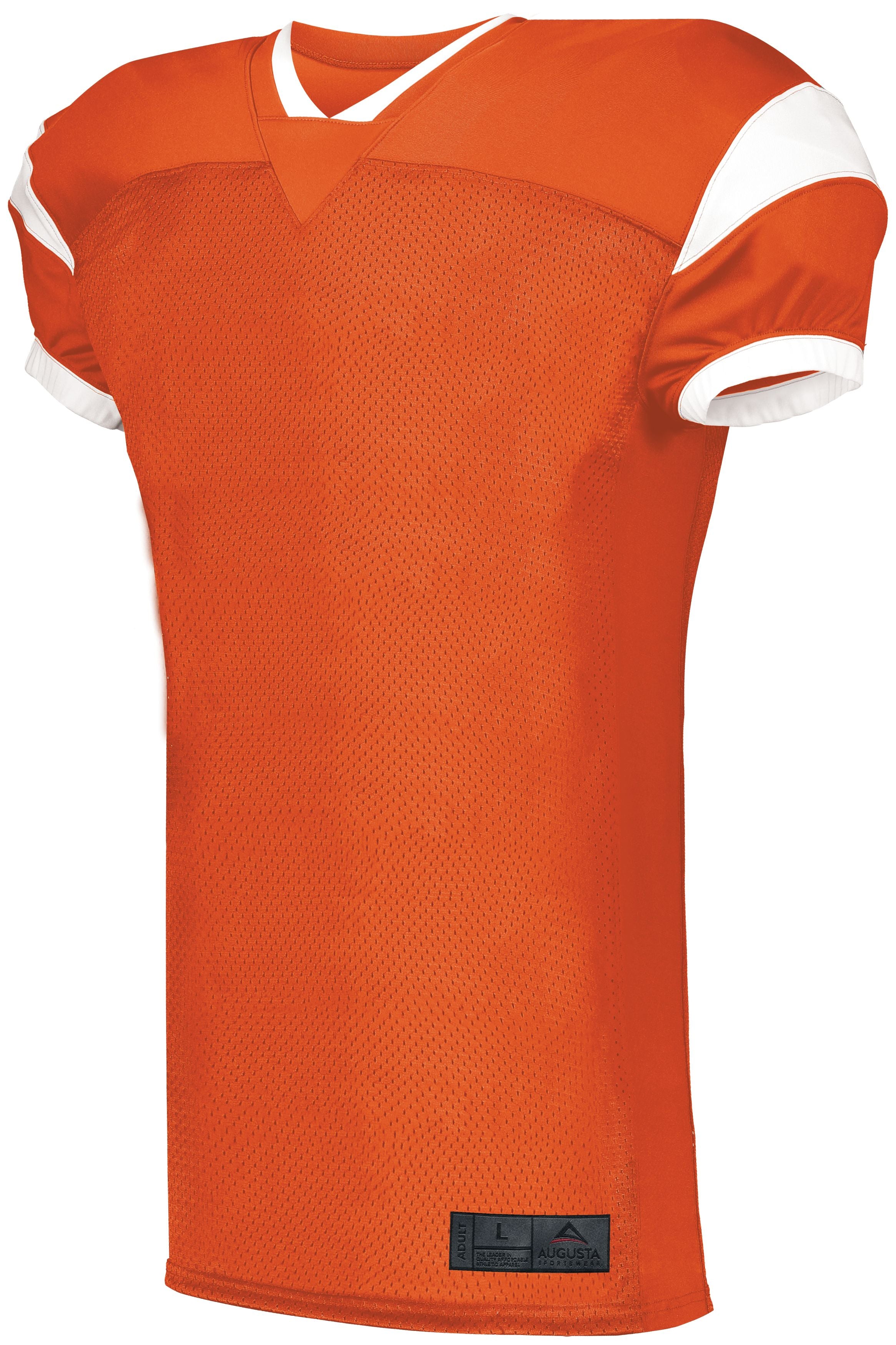 Augusta Sportswear Youth Slant Football Jersey in Orange/White  -Part of the Youth, Youth-Jersey, Augusta-Products, Football, Shirts, All-Sports, All-Sports-1 product lines at KanaleyCreations.com